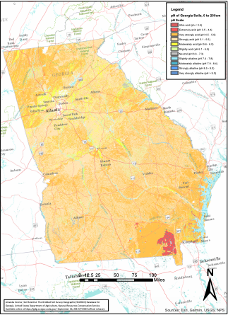 Map of Georgia Soils Chemical Properties